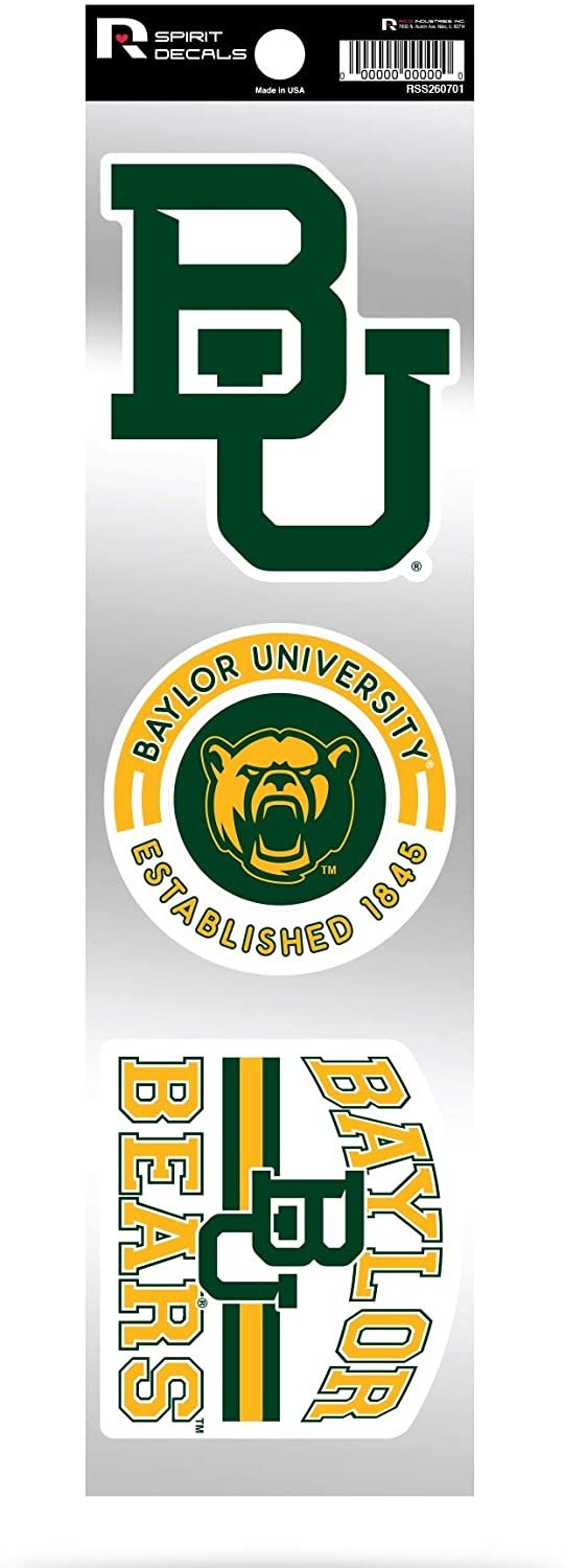 Baylor Bears Triple Retro Throwback Spirit Decals Flat Vinyl Auto Home Sticker Sheet University