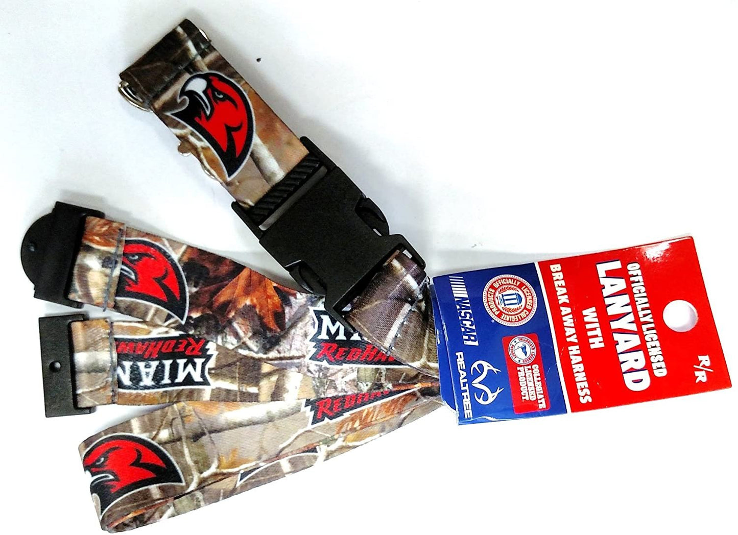Miami University of Ohio Redhawks Camo Lanyard Keychain Double Sided Breakaway Safety Design Adult 18 Inch