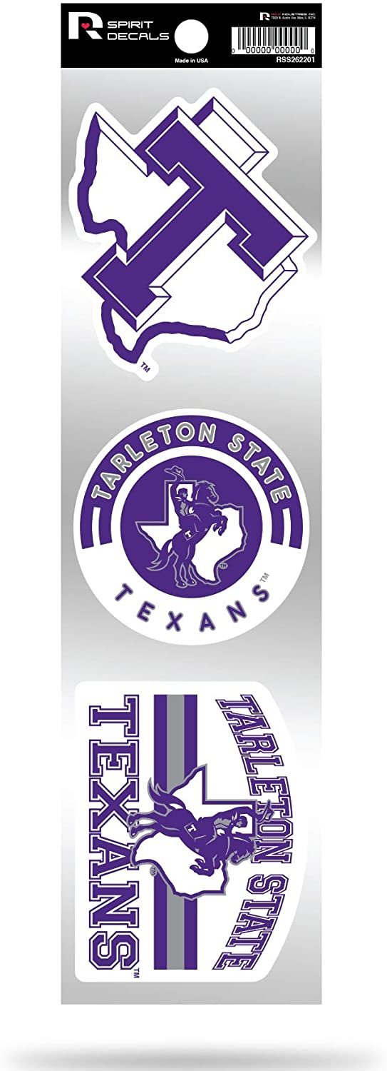 Tarleton State Texans Triple Retro Throwback Spirit Decals Flat Vinyl Auto Home Sticker Sheet University of