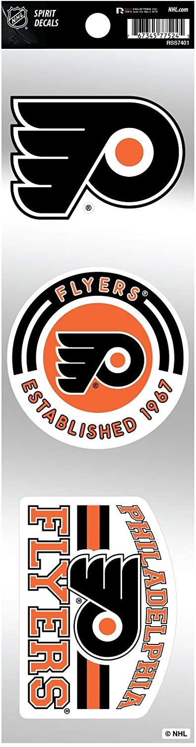 Philadelphia Flyers Triple Retro Decals Throwback Spirit Flat Vinyl Auto Home Sticker Sheet Hockey