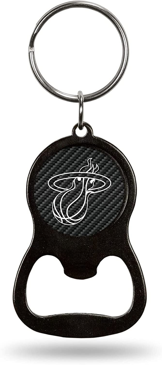 Miami Heat Keychain Bottle Opener Carbon Fiber Design Metal Basketball