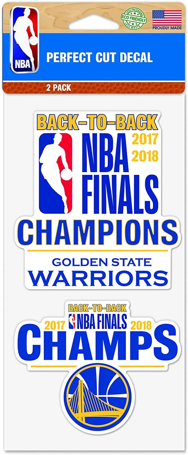 Golden State Warriors 2018 NBA Champions Double Up Die Cut Sticker Decal Sheet, 4x8 Inch