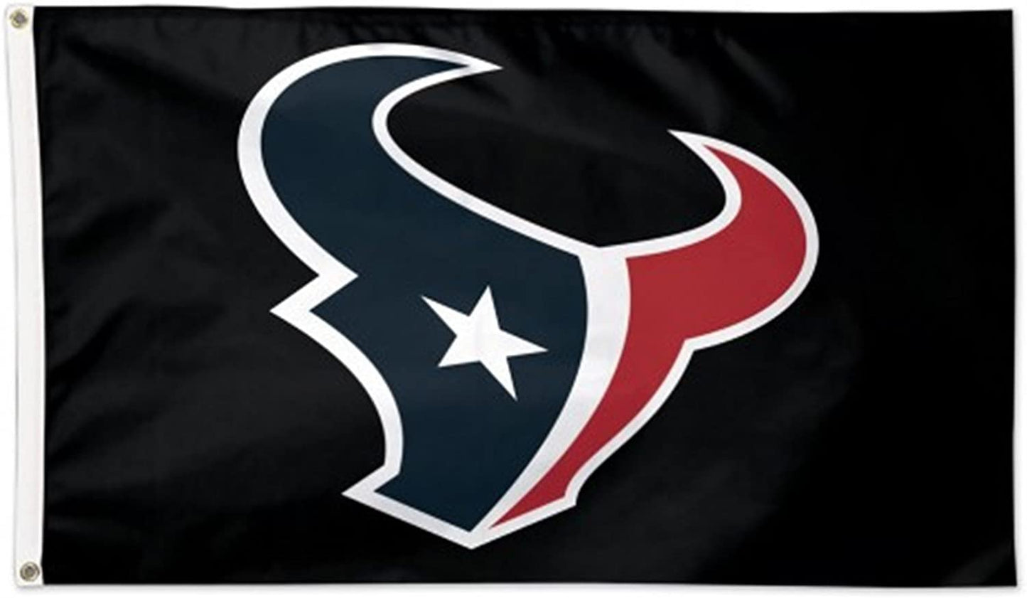 Houston Texans Premium 3x5 Feet Flag Banner, Black Design, Metal Grommets, Outdoor Use, Single Sided