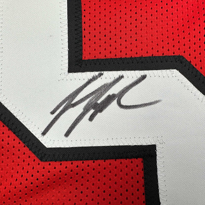 Autographed/Signed Jessie Tuggle Atlanta Red Football Jersey JSA COA