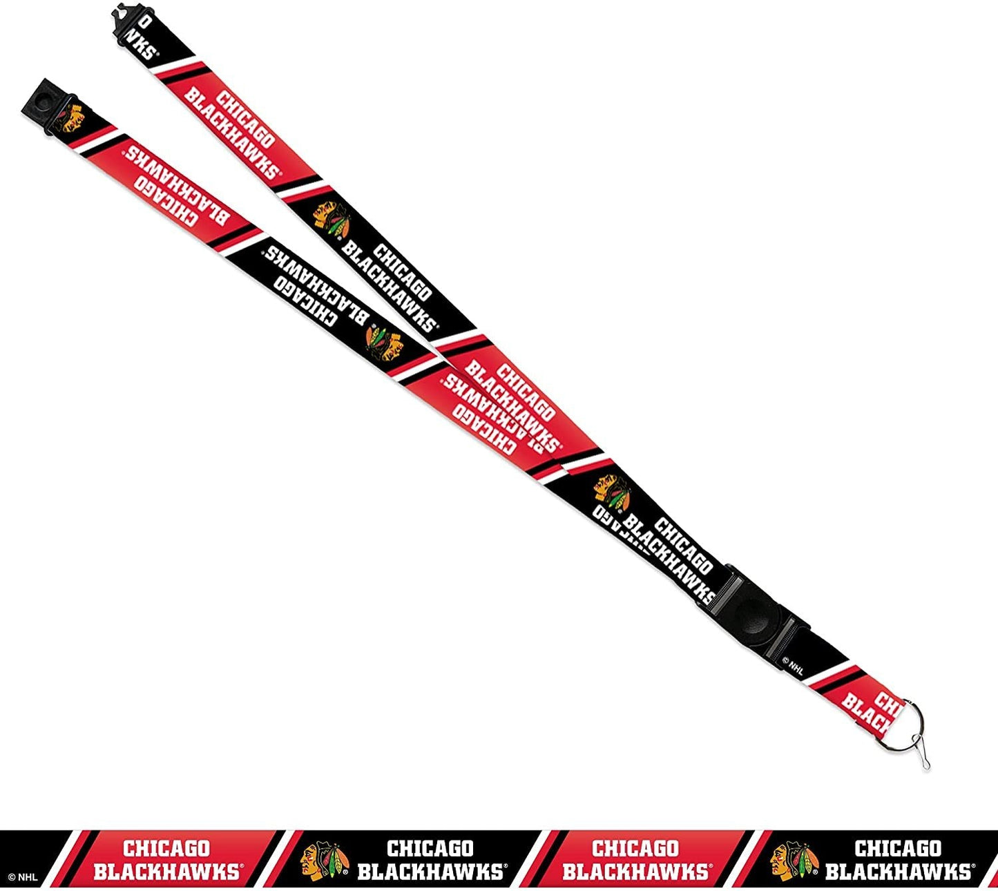 Chicago Blackhawks Lanyard Keychain Safety Breakaway Double Sided