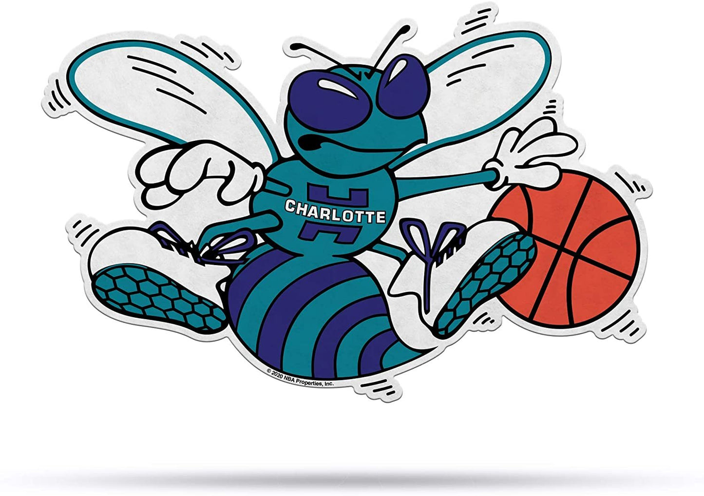 NBA Charlotte Hornets NBA Retro Shape Cut Pennant, Team color, Item footprint: 18" x 18"