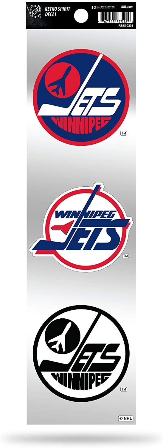 Winnipeg Jets 3pc Retro Spirit Decals Premium Throwback Stickers