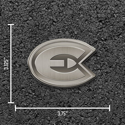 Rico Industries NCAA Wisconsin-Eau Claire Blugolds Antique Auto Emblem Antique Nickel Auto Emblem for Car/Truck/SUV