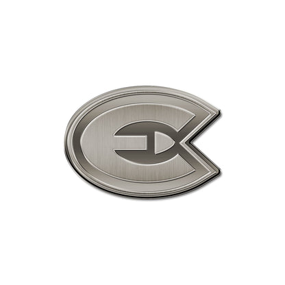 Rico Industries NCAA Wisconsin-Eau Claire Blugolds Antique Auto Emblem Antique Nickel Auto Emblem for Car/Truck/SUV
