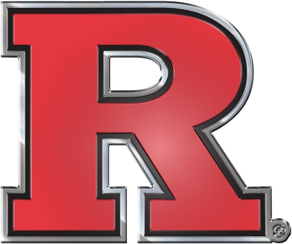 Rutgers University Scarlet Knights Embossed Color Auto Emblem Aluminum Metal Raised Decal Sticker Full Adhesive Backing